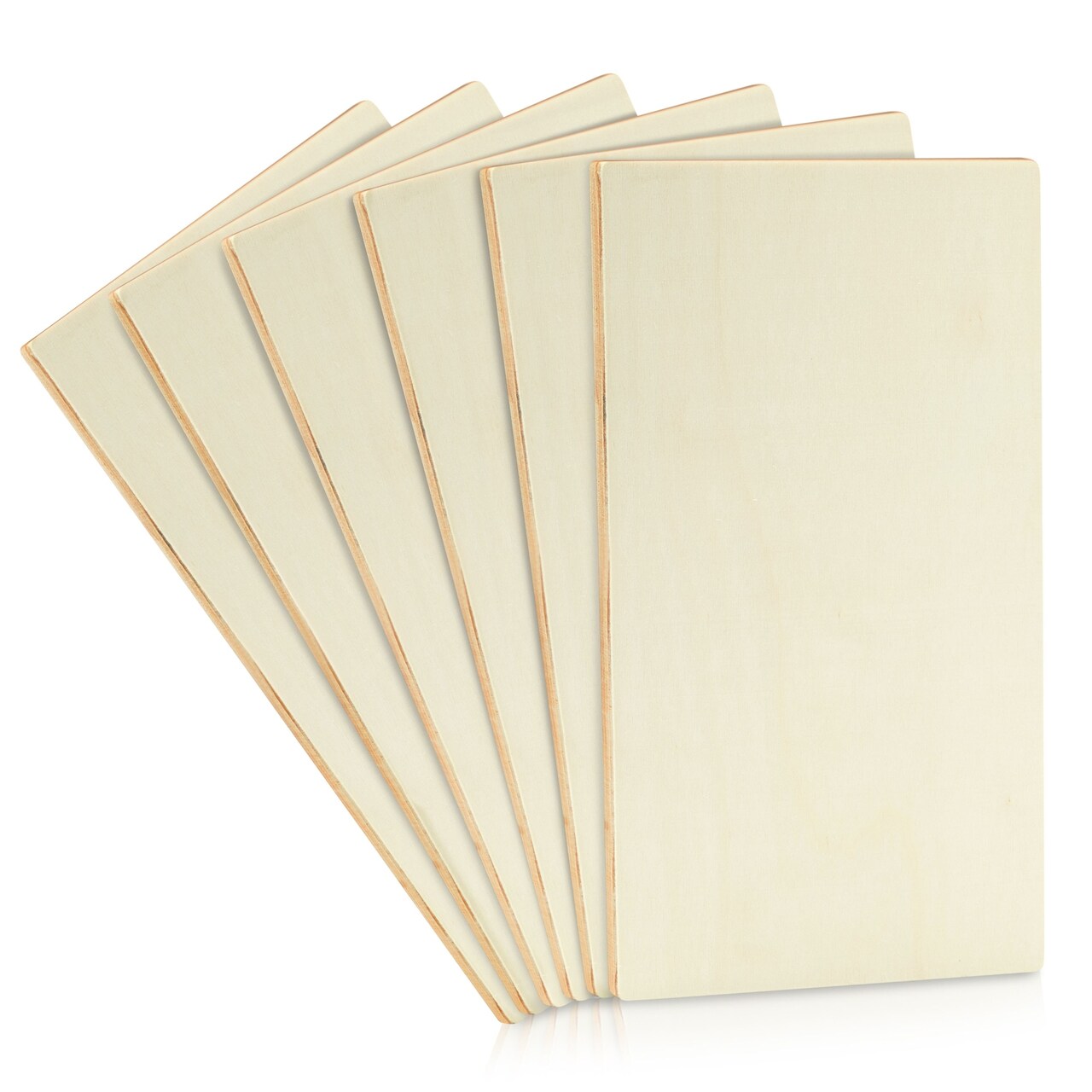 6 Pack Rectangle Wooden Boards for Wood Burning, Unfinished Wood Planks, Rectangle Wood Pieces for Crafts, Panels for Painting, Art, DIY Projects (10.6 x 7.0 x 0.25 In)